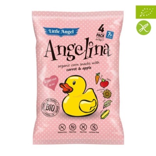 Angelina! Bezglutenowe chrupki kukurydziane z jabłkiem i marchewką od 7 ms BIO 4x15 g Cibi