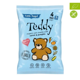 Teddy! Bezglutenowe chrupki kukurydziane z dynią i marchewką od 7 ms BIO 4x15 g Cibi