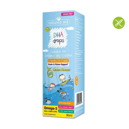 Infants & children omega—3: DHA i EPA dla dzieci w kroplach — bez glutenu, laktozy i konserwantów 50 ml Natures Aid