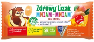 LIZAK O SMAKU MANGO Z WITAMINĄ D I C BEZ CUKRU BEZGLUTENOWY 6 g - MNIAM MNIAM STARPHARMA