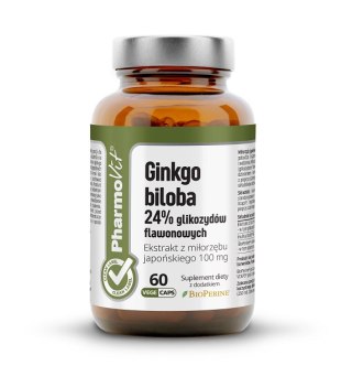 MIŁORZĄB JAPOŃSKI - GINKGO BILOBA EKSTRAKT (100 mg) BEZGLUTENOWY 60 KAPSUŁEK - PHARMOVIT (CLEAN LABEL)