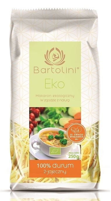 MAKARON (2-JAJECZNY) KRAJANKA BIO 250 g - BARTOLINI (SIELSKA KLUSKA)