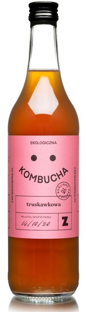 KOMBUCHA TRUSKAWKOWA BIO 270 ml - DELIKATNA