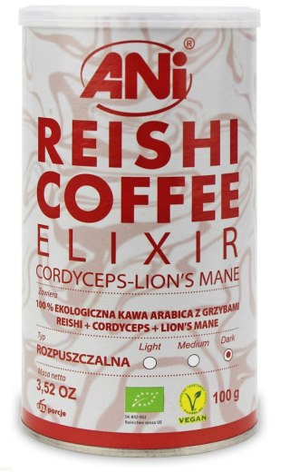 KAWA ROZPUSZCZALNA ARABICA Z REISHI ELIXIR BIO 100 g - ANI