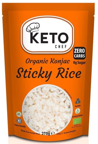 MAKARON (KONJAC) W KSZTAŁCIE RYŻU BEZGLUTENOWY BIO 270 g (200 g) - KETO CHEF