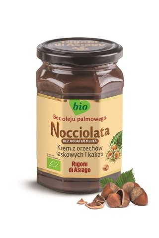 KREM WEGAŃSKI Z ORZECHÓW LASKOWYCH I KAKAO BEZGLUTENOWY BIO 250 g - RIGONI DI ASIAGO (NOCCIOLATA)