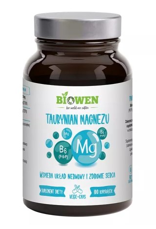 TAURYNIAN MAGNEZU + WITAMINA B6 100 KAPSUŁEK - BIOWEN