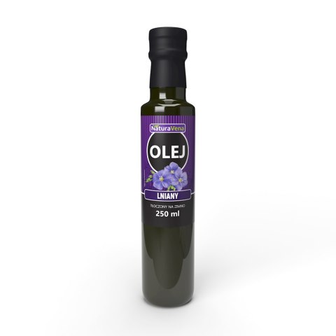 OLEJ LNIANY TŁOCZONY NA ZIMNO 250 ml - NATURAVENA OLEJ LNIANY TŁOCZONY NA ZIMNO 250 ml - NATURAVENA