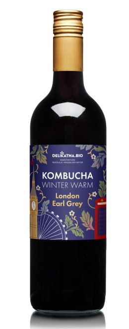 KOMBUCHA WINTER WARM LONDON EARL GREY 700 ml - DELIKATNA (ZAKWASOWNIA)