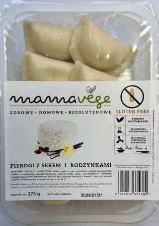 PIEROGI Z SEREM I RODZYNKAMI BEZGLUTENOWE 275 g - MAMA VEGE