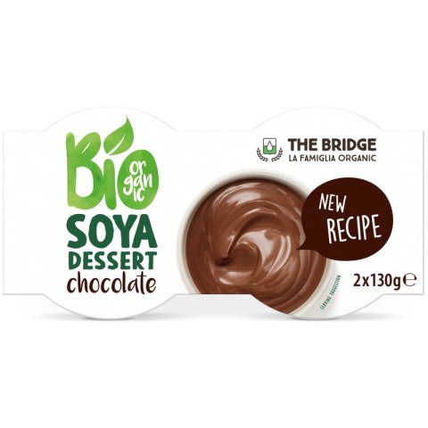 DESER SOJOWY O SMAKU CZEKOLADOWYM BEZGLUTENOWY BIO (2 x 130 g) 260 g - THE BRIDGE