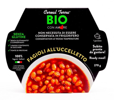 FASOLKA CANNELLINI W SOSIE POMIDOROWYM BEZGLUTENOWA BIO 270 g - CEREAL TERRA