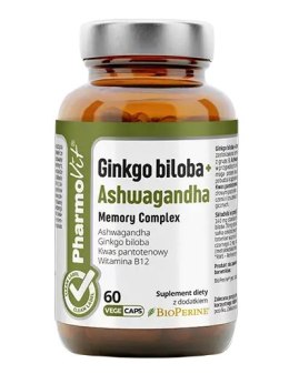 GINKGO BILOBA + ASHWAGANDHA MEMORY COMPLEX 60 KAPSUŁEK - PHARMOVIT (CLEAN LABEL)