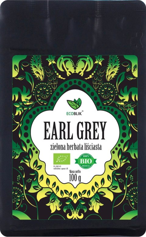 HERBATA ZIELONA EARL GREY BIO 100 g - ECOBLIK