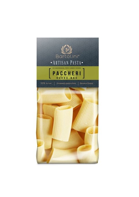 MAKARON (SEMOLINOWY) PACCHERI RURKA 300 g - BARTOLINI (ARTISAN PASTA)