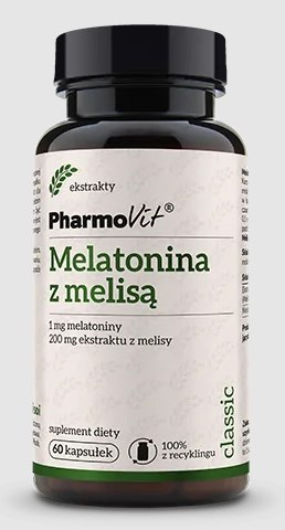 MELATONINA Z MELISĄ BEZGLUTENOWE 60 KAPSUŁEK - PHARMOVIT (CLASSIC)