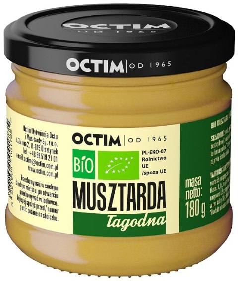 MUSZTARDA ŁAGODNA BIO 180 g - OCTIM