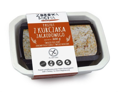 PASZTET Z KURCZAKA ZAGRODOWEGO BEZGLUTENOWY 200 g - ZDROWA MICHA (NA ZAMÓWIENIE)