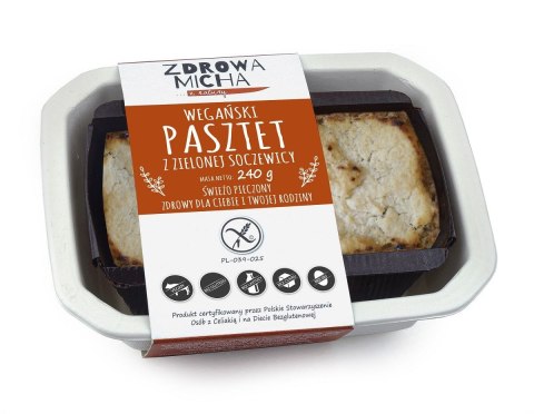 PASZTET WEGAŃSKI Z ZIELONEJ SOCZEWICY BEZGLUTENOWY 240 g - ZDROWA MICHA (NA ZAMÓWIENIE)