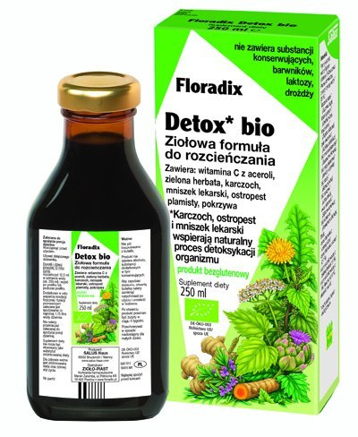 SUPLEMENT DIETY DETOX W PŁYNIE BEZGLUTENOWY BIO 250 ml - SALUS (FLORADIX)