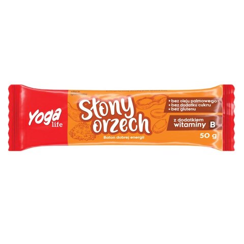 BATON DAKTYLOWY SŁONY ORZECH Z WITAMINĄ B BEZGLUTENOWY 50 g - YOGA LIFE