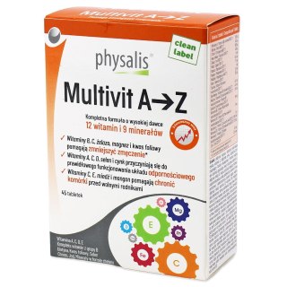 MULTIWITAMINA (MULTIVIT A - Z) 45 TABLETEK - PHYSALIS