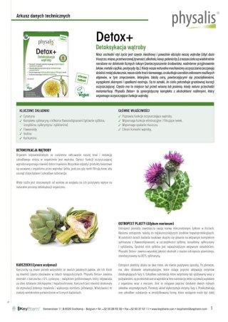 TABLETKI NA DETOKSYKACJĘ WĄTROBY (DETOX+) 30 szt. - PHYSALIS