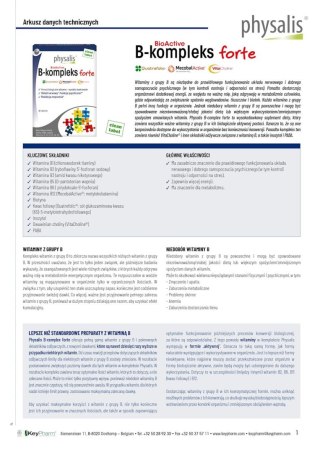 WITAMINA B COMPLEX FORTE 30 TABLETEK - PHYSALIS