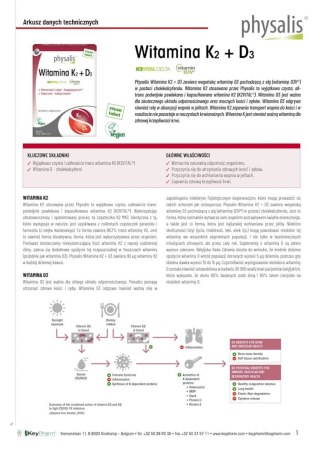 WITAMINA K2 + D3 60 TABLETEK - PHYSALIS
