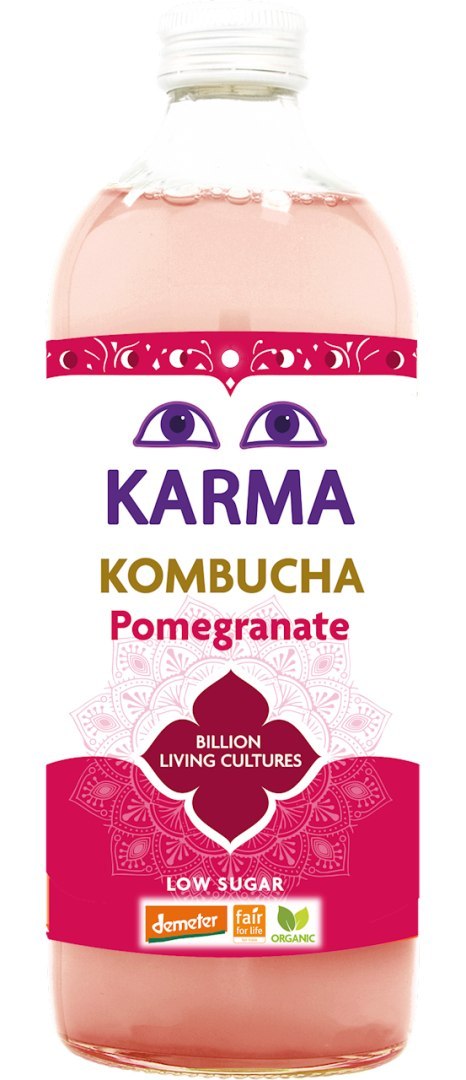 KOMBUCHA Z GRANATEM NISKA ZAWARTOŚĆ CUKRÓW FAIR FOR LIFE DEMETER BIO 1 L - KARMA KOMBUCHA