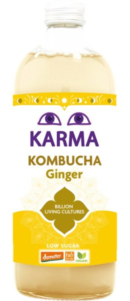 KOMBUCHA Z IMBIREM NISKA ZAWARTOŚĆ CUKRÓW FAIR FOR LIFE DEMETER BIO 1 L - KARMA KOMBUCHA