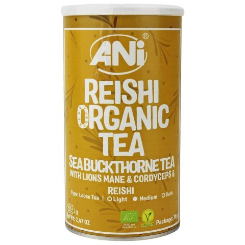 HERBATKA ROKITNIKOWA Z REISHI, LION'S MANE I CORDYCEPS BIO 70 g - ANI