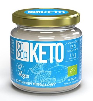 KREM MIGDAŁOWY Z OLEJEM MCT BEZ DODATKU CUKRÓW KETO BIO 200 g - COCOA