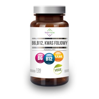 WITAMINA B6 + B12 + KWAS FOLIOWY 120 KAPSUŁEK - SOUL FARM