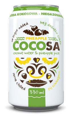 WODA KOKOSOWA Z SOKIEM Z ANANASA 330 ml - DIET-FOOD