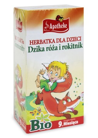HERBATKA DLA DZIECI - DZIKA RÓŻA, MELISA I ROKITNIK BIO (20 x 1,5 g) 30 g - APOTHEKE
