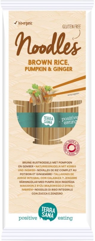 MAKARON (RYŻOWY RAZOWY Z DYNIĄ I IMBIREM) NOODLE SPAGHETTI BEZGLUTENOWY BIO 250 g - TERRASANA