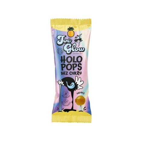 LIZAK KULKA HOLO POPS O SMAKU ANANASOWYM Z WITAMINĄ D I C BEZ CUKRU BEZGLUTENOWY 8 g - JOE GLOW