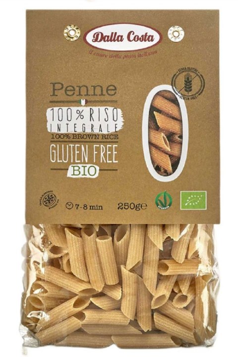 MAKARON (RYŻOWY RAZOWY) PENNE BEZGLUTENOWY BIO 250 g - DALLA COSTA