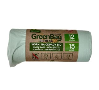 WORKI NA ODPADY BIO I ZMIESZANE (KOMPOSTOWALNE I BIODEGRADOWALNE) 12 L 15 szt - FROGGY (GREENBAG)