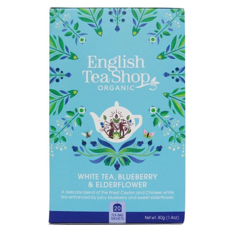 HERBATA BIAŁA Z CZARNYM BZEM I BORÓWKĄ BIO (20 x 2 g) 40 g - ENGLISH TEA SHOP ORGANIC