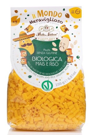 MAKARON (KUKURYDZIANO - RYŻOWY) DLA DZIECI RURKA MINI BEZGLUTENOWY BIO 250 g - PASTA NATURA