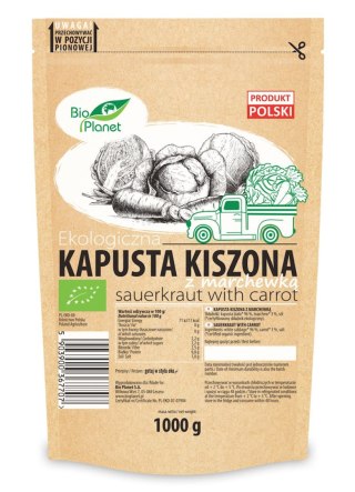 Przecena KAPUSTA KISZONA Z MARCHEWKĄ BIO 1 kg (DOYPACK) - BIO PLANET