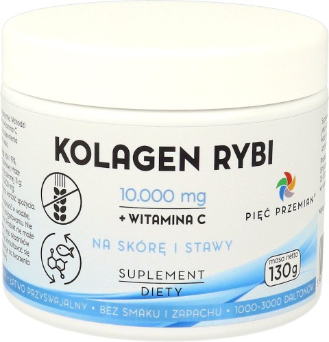 KOLAGEN RYBI + WITAMINA C W PROSZKU BEZGLUTENOWY 130 g - PIĘĆ PRZEMIAN