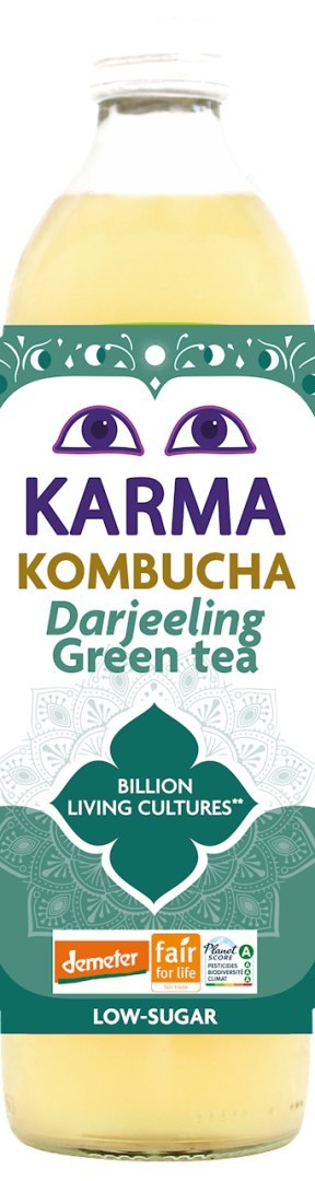 KOMBUCHA HERBATA ZIELONA DARJEELING NISKA ZAWARTOŚĆ CUKRÓW FAIR FOR LIFE DEMETER BIO 500 ml - KARMA