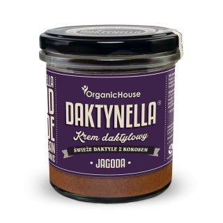 KREM KOKOS - DAKTYLE MEDJOOL - JAGODA BEZGLUTENOWY BIO 280 g - ORGANICHOUSE (DAKTYNELLA)