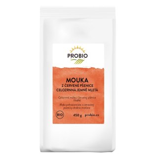 MĄKA Z PSZENICY CZERWONEJ PEŁNOZIARNISTA BIO 450 g - PROBIO