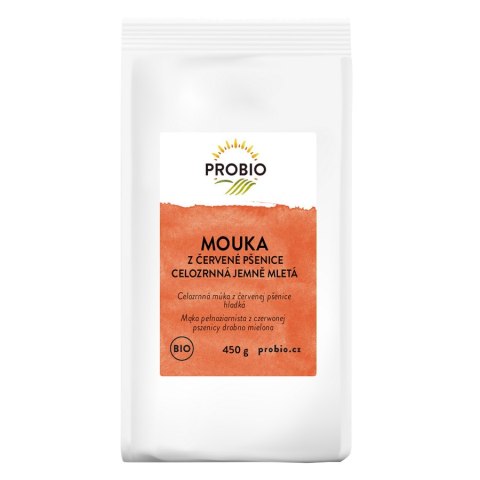 MĄKA Z PSZENICY CZERWONEJ PEŁNOZIARNISTA BIO 450 g - PROBIO