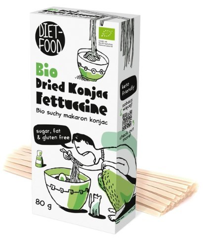 MAKARON (SUCHY KONJAC) FETTUCCINE BEZGLUTENOWY BIO 80 g - DIET-FOOD