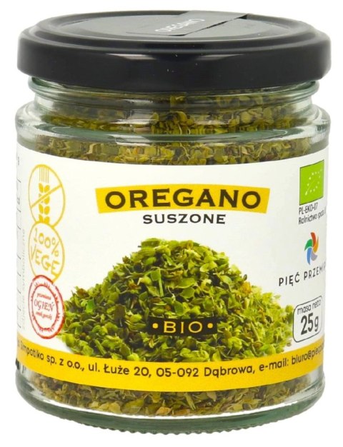 OREGANO SUSZONE BEZGLUTENOWE BIO 25 g - PIĘĆ PRZEMIAN